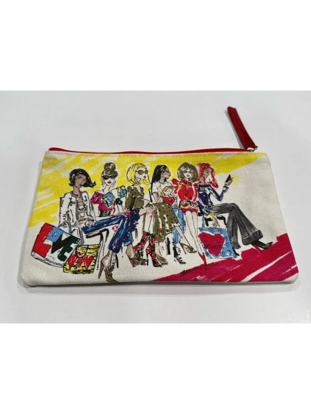 Brighton 2018 Fashionista Love Brighton Canvas Zip Cosmetic Pouch Tom Clancy LX9